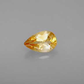 0.83克拉天然黄色黄水晶，梨形，7.9×5.2毫米，VVS-VS