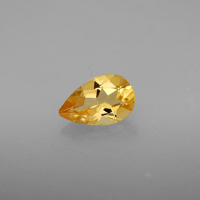 0.72克拉天然黄色黄水晶，梨形，7.9×5.1毫米，VS