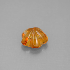 1.22克拉天然橙色黄水晶，花形切工，7.5×7.2毫米，透明