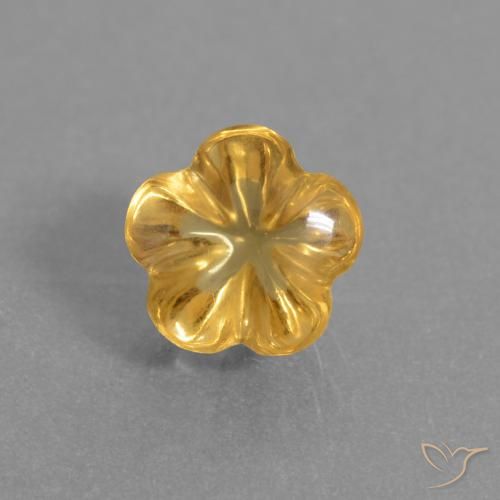 1.41ct 天然 深金色 黄水晶, 花形切割, 透明