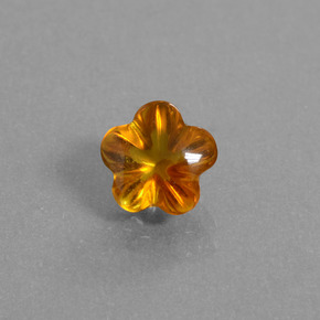 1.14克拉天然橙色黄水晶，花形切工，7.2×7毫米，透明