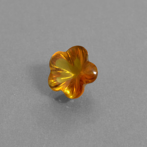 1.14克拉天然橙色黄水晶，花形切工，7.2×7毫米，透明