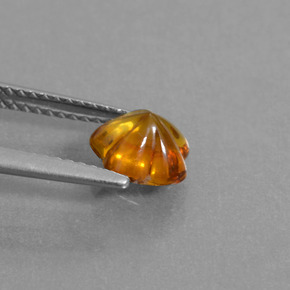 1.14克拉天然橙色黄水晶，花形切工，7.2×7毫米，透明