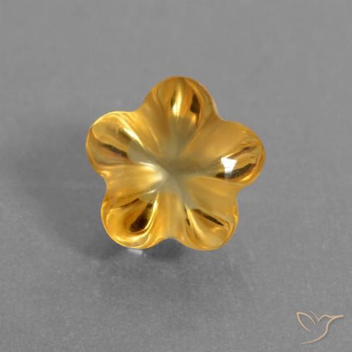 1.54ct 天然 深金色 黄水晶, 花形切割, 透明