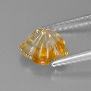 1.18克拉天然黄色黄水晶，花形切工，7.3×7毫米，透明