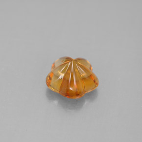 1.27克拉天然橙色黄水晶，花形切工，7.5×7.3毫米，透明