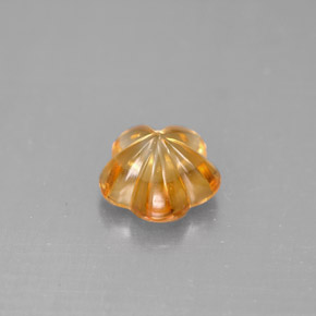 1.31克拉天然橙色黄水晶，花形切工，7.4×7.4毫米，透明