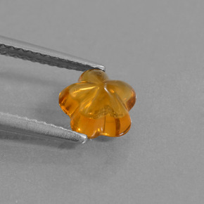 1.18克拉天然橙色黄水晶，花形切工，7.3×7.1毫米，透明