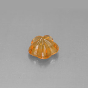 1.28克拉天然橙色黄水晶，花形切工，7.5×7.2毫米，透明