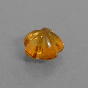 1.36克拉天然橙色黄水晶，花形切工，7.5×7.4毫米，透明