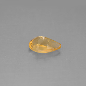 0.84克拉天然黄色黄水晶，梨形，7.9×5.1毫米，VS