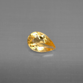 0.61克拉天然黄色黄水晶，梨形，7.7×5.1毫米，VVS-VS