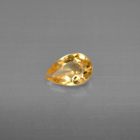0.61克拉天然黄色黄水晶，梨形，7.7×5.1毫米，VVS-VS