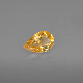 0.70克拉天然黄色黄水晶，梨形，7.8×5.1毫米，VVS-VS
