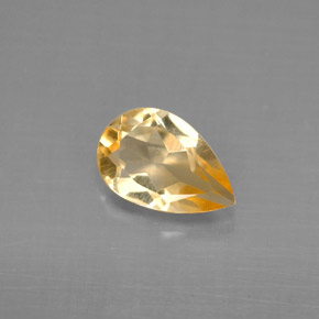 0.71克拉天然黄色黄水晶，梨形，8.1×5.3毫米，VVS-VS