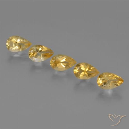 3.92ctw 天然 浅金色 黄水晶, 梨形, VVS-VS