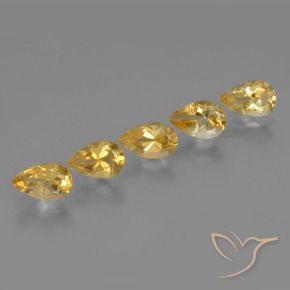 3.92克拉天然黄水晶，梨形，VVS-VS