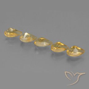 3.92克拉天然黄水晶，梨形，VVS-VS