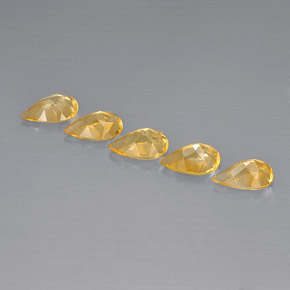 3.55天然黄色黄水晶，梨形，8×5.1毫米，VVS-VS