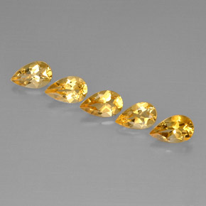 3.95天然黄色黄水晶，梨形，7.8×4.9毫米，VVS-VS