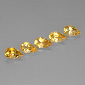 3.95天然黄色黄水晶，梨形，7.8×4.9毫米，VVS-VS