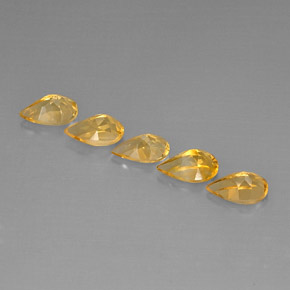 3.95天然黄色黄水晶，梨形，7.8×4.9毫米，VVS-VS