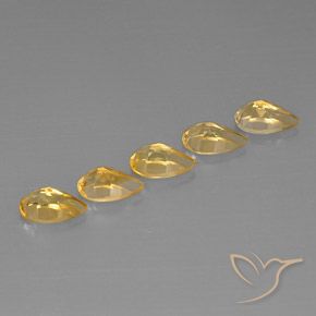 4.17克拉天然黄水晶，梨形，VVS-VS