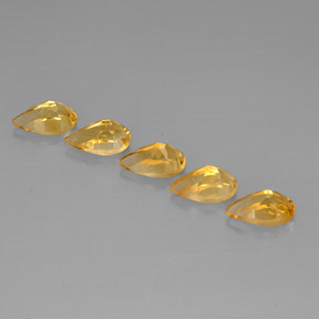 天然黄色黄水晶，梨形，7.9×5.1毫米，VVS-VS