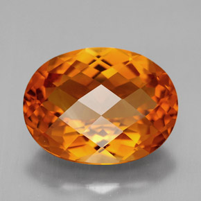 5.44克拉天然橙色黄水晶，椭圆形切割，13.7×10.5毫米，VVS