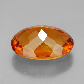 5.44克拉天然橙色黄水晶，椭圆形切割，13.7×10.5毫米，VVS