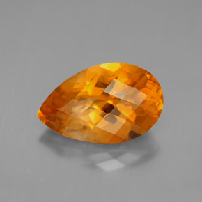 4.18克拉天然橙色黄水晶，梨形，14×8.9毫米，VVS