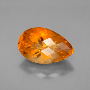 4.18克拉天然橙色黄水晶，梨形，14×8.9毫米，VVS