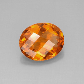 3.22克拉天然橙色黄水晶，椭圆形切割，11.7×9.6毫米，VVS-VS
