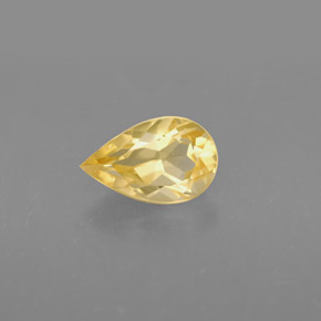 0.80克拉天然黄色黄水晶，梨形，8×5.1毫米，VVS