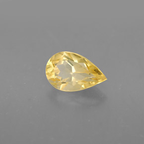0.80克拉天然黄色黄水晶，梨形，8×5.1毫米，VVS