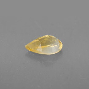 0.80克拉天然黄色黄水晶，梨形，8×5.1毫米，VVS