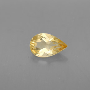 0.73克拉天然黄色黄水晶，梨形，8×5.1毫米，VVS