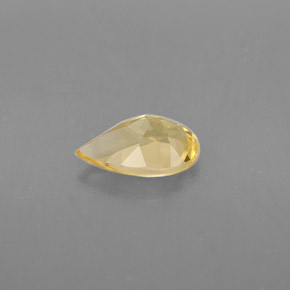 0.73克拉天然黄色黄水晶，梨形，8×5.1毫米，VVS