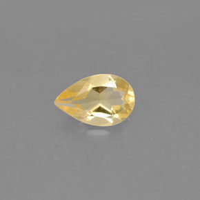 0.58克拉天然黄色黄水晶，梨形，7.6×4.9毫米，VVS