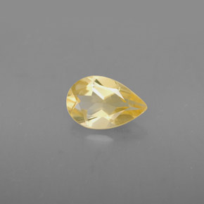 0.58克拉天然黄色黄水晶，梨形，7.6×4.9毫米，VVS