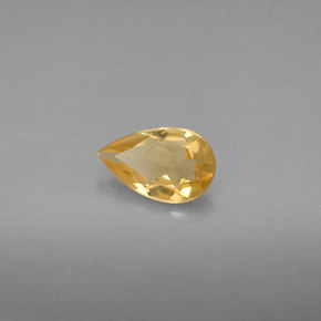 0.66克拉天然黄色黄水晶，梨形，8.2×5.1毫米，VVS