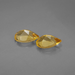 天然黄色黄水晶，梨形，7.9×5.1毫米，VVS-VS