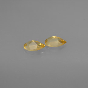 天然黄色黄水晶，梨形，7.9×5.1毫米，VVS