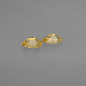天然黄色黄水晶，梨形，7.7×5.1毫米，VVS