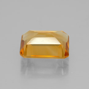 2.03克拉天然黄色黄水晶，祖母绿式切割，8.9×7毫米，VVS