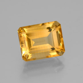 2.26克拉天然黄色黄水晶，祖母绿式切割，8.9×7.1毫米，VVS-VS