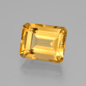 2.26克拉天然黄色黄水晶，祖母绿式切割，8.9×7.1毫米，VVS-VS