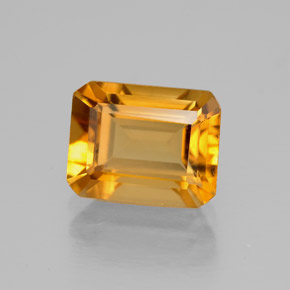 2.11克拉天然黄色黄水晶，祖母绿式切割，8.8×6.9毫米，VVS-VS