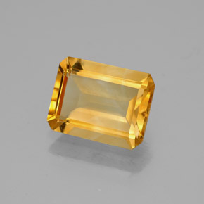 1.77克拉天然黄色黄水晶，祖母绿式切割，8.9×6.9毫米，VVS