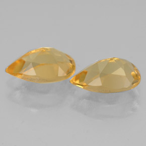 天然黄色黄水晶，梨形，7.9×5.1毫米，VVS-VS